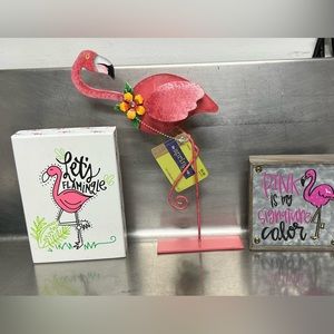 Lot of 3 - Flamingo Decor.  NWT